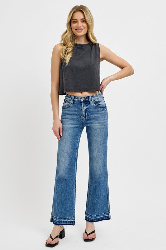 Raw Hem Ankle Bootcut Jeans (Plus Size Included)