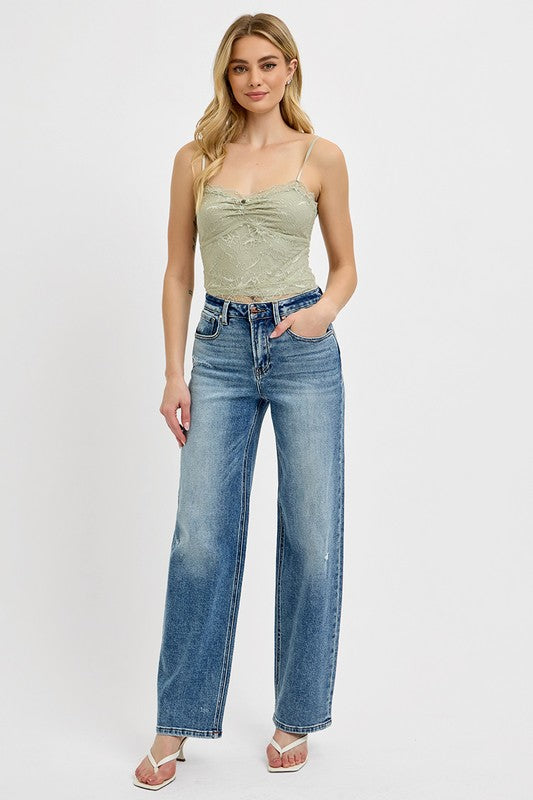 Distressed Wide Leg Jeans (Plus Size Included)