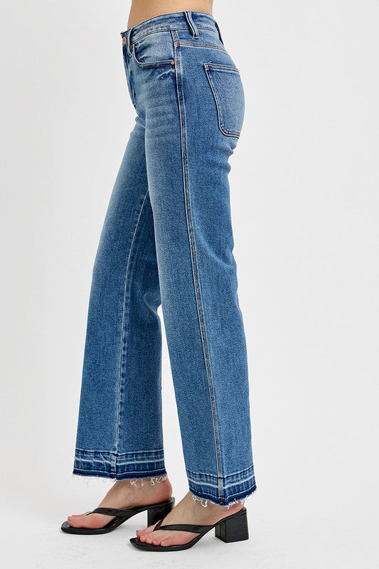 Raw Hem Ankle Bootcut Jeans (Plus Size Included)