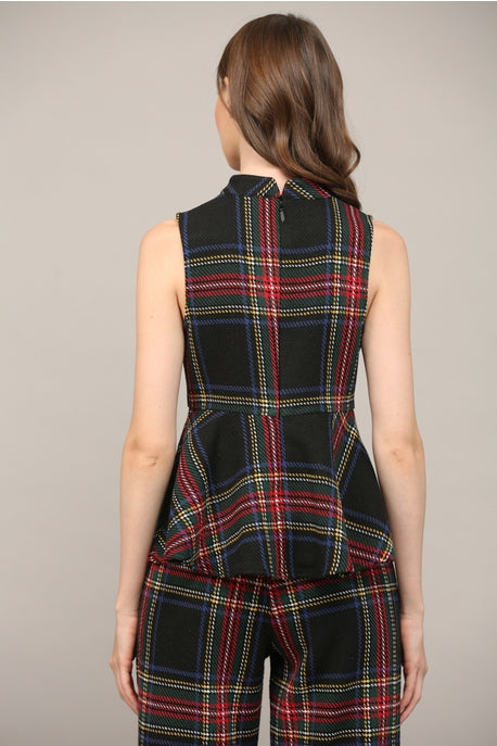 Sale! Originally $58. Plaid Peplum Top