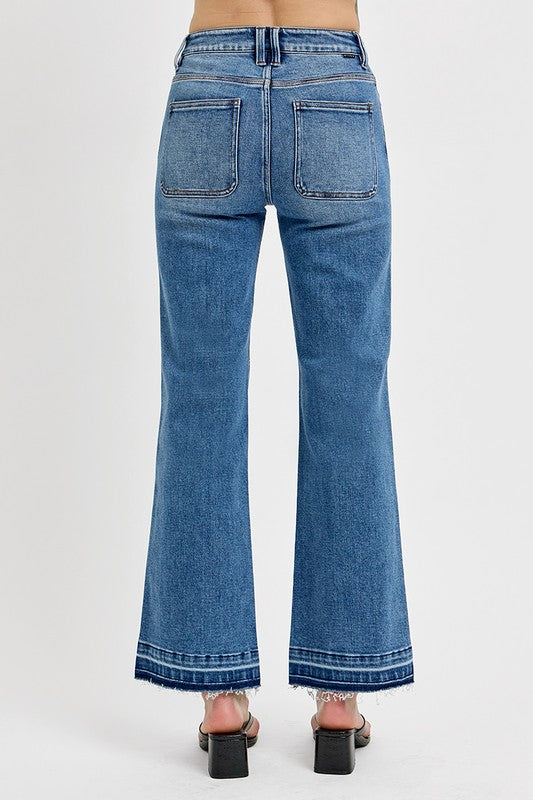 Raw Hem Ankle Bootcut Jeans (Plus Size Included)