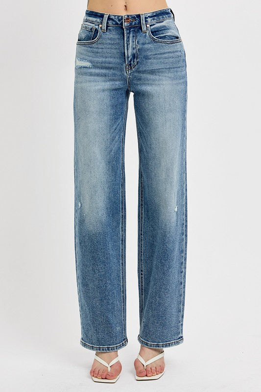 Distressed Wide Leg Jeans (Plus Size Included)
