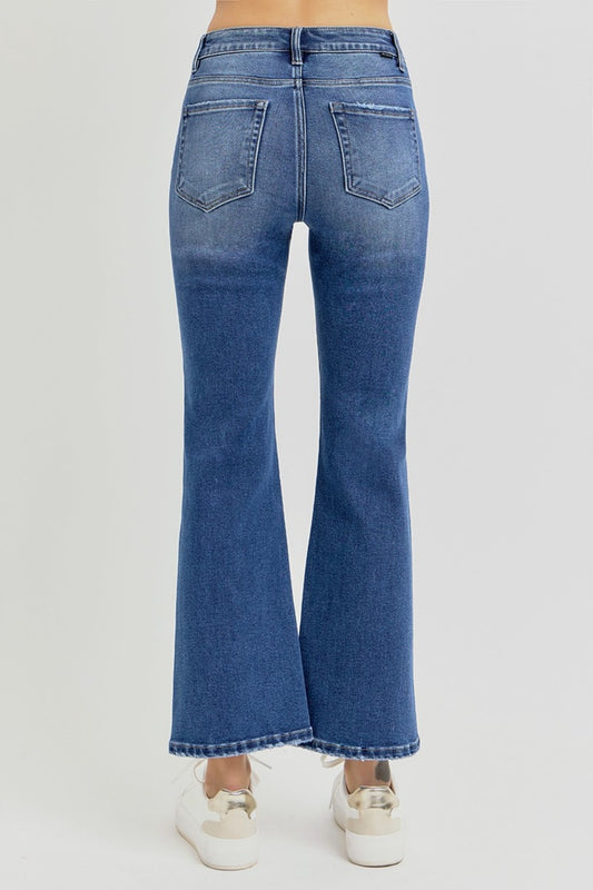 High Rise Crop Flare Jeans