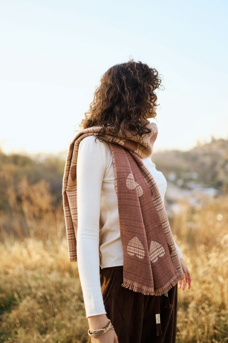 Sale! Plaid and Heart Scarf