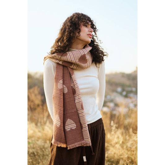 Sale! Plaid and Heart Scarf
