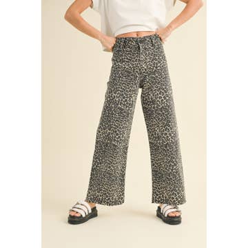 Leopard Wide Leg Jeans