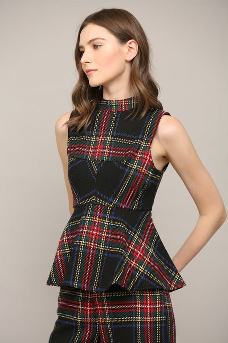 Sale! Originally $58. Plaid Peplum Top